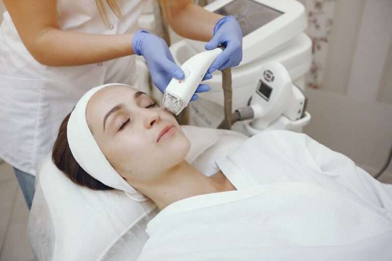 patient getting treated with medical grade facial