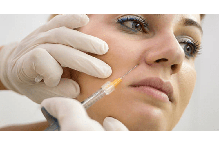 woman getting botox for her nasolabial folds